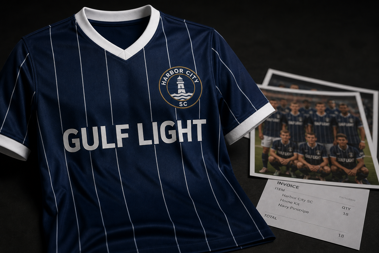 Finished printed Harbor City kit with proof photos and a receipt