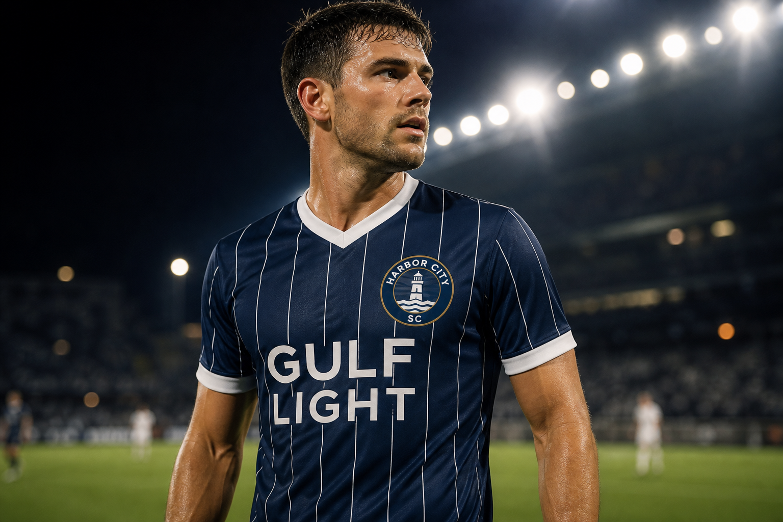 Finished Harbor City kit, game-ready on the pitch